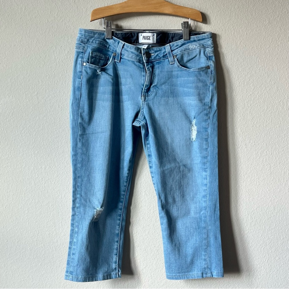 PAIGE Light Blue Abbot Kinney Cropped Jeans Size 27